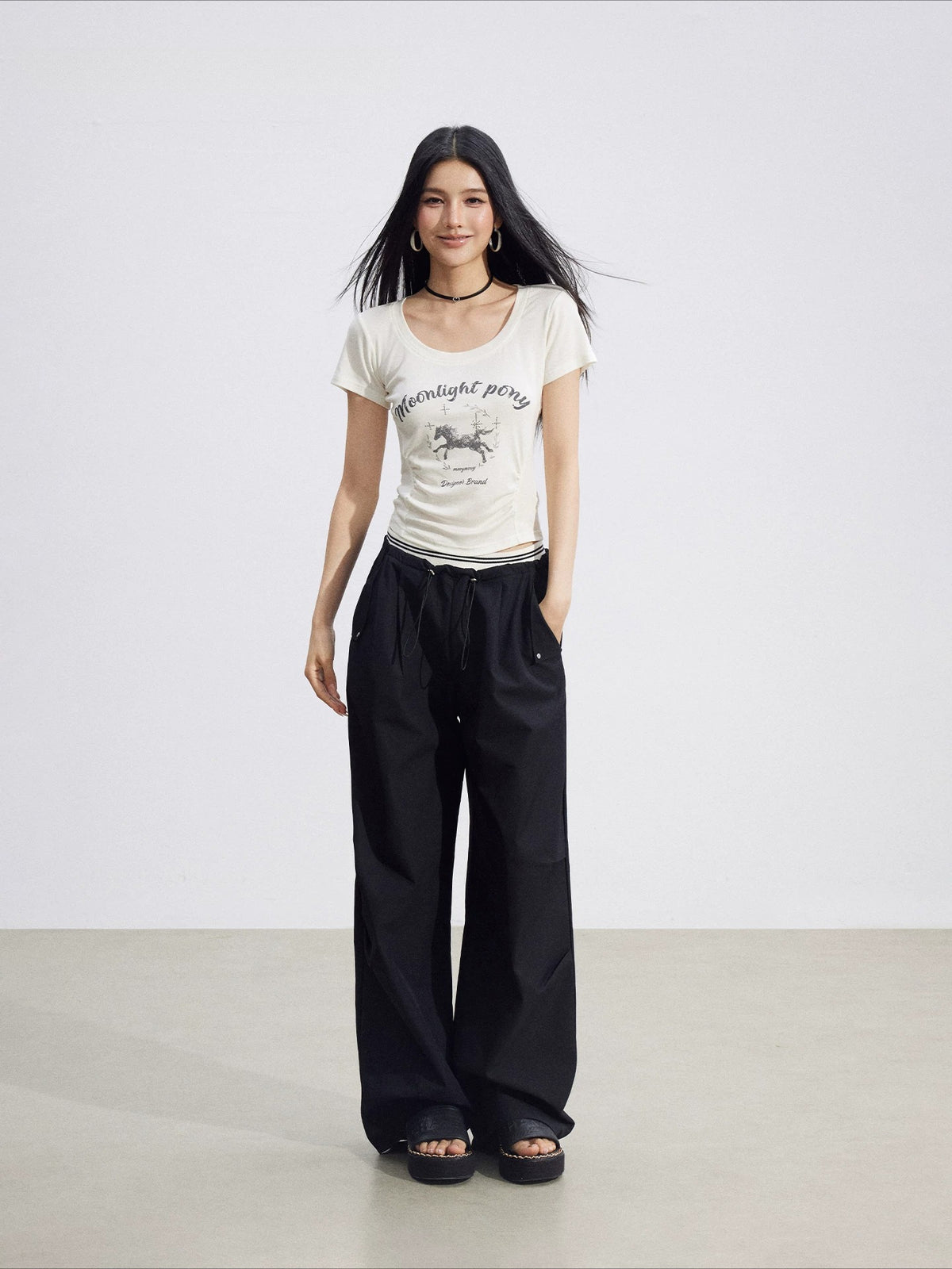 Layered Contrast Cargo Pants
