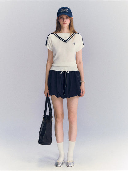 Contrast Knit Top
