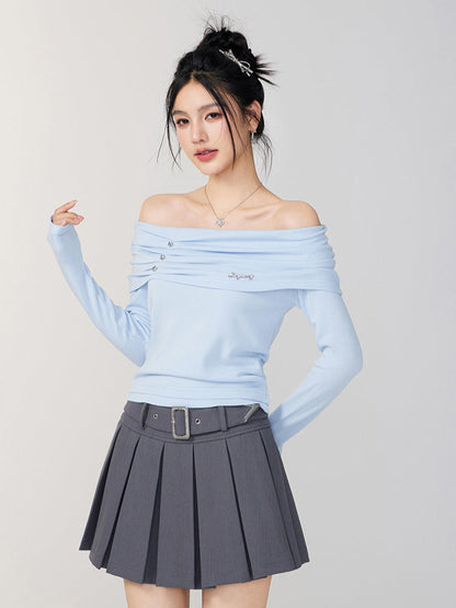 Off-Shoulder Two-Tone Top
