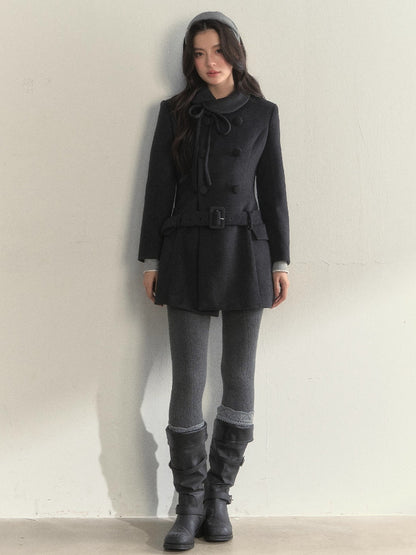 Double-Breasted Belted Coat