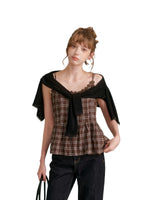 Plaid Lace Cami Top
