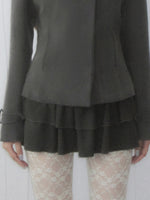 Layered Ruffle High-Waisted Mini Skirt