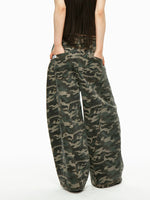 Washed Camo Wide Leg Jeans