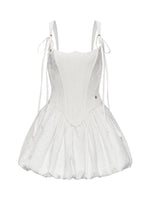 Elegant Waistline Mini Bubble Dress