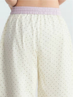 Apricot Star Printed Wide-Leg Pants