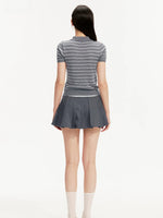 Gray Textured Polo Top