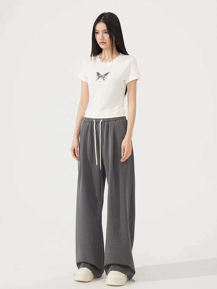 Fake Two-Piece Butterfly Slimming T-Shirt