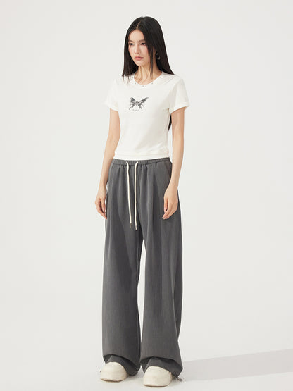 Fake Two-Piece Butterfly Slimming T-Shirt