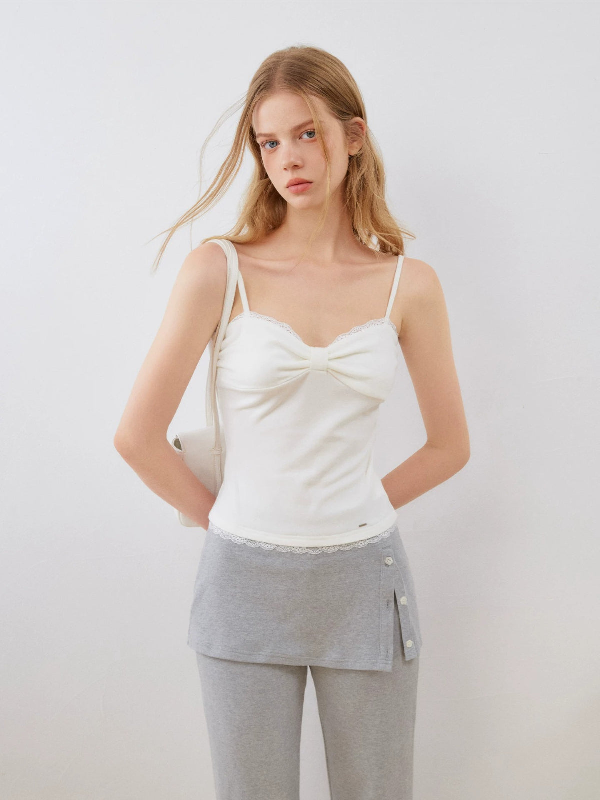 Bow Lace Trim Camisole Top