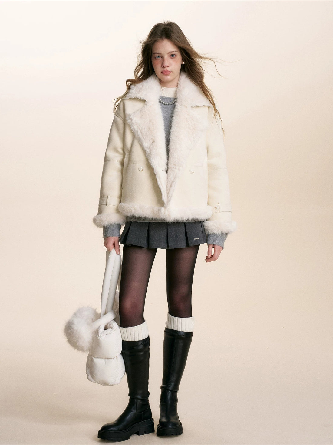 Faux Shearling Suede Jacket