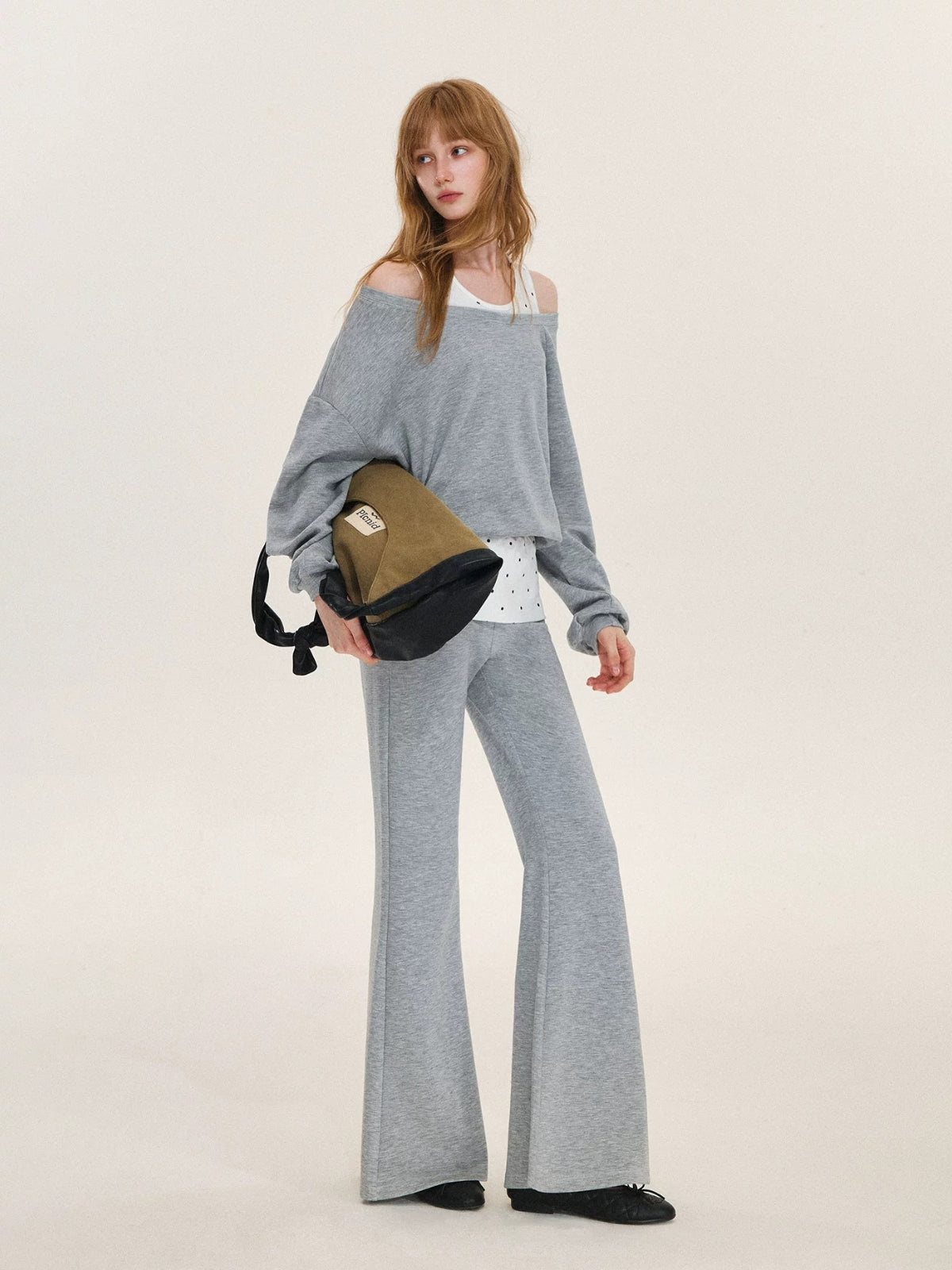 Polka Dot Layered Sweatshirt Set