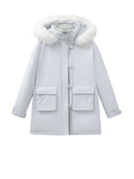 “Flowing Glacier” Patchwork Down Jacket