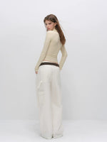 Lace Panel Square Neck Top