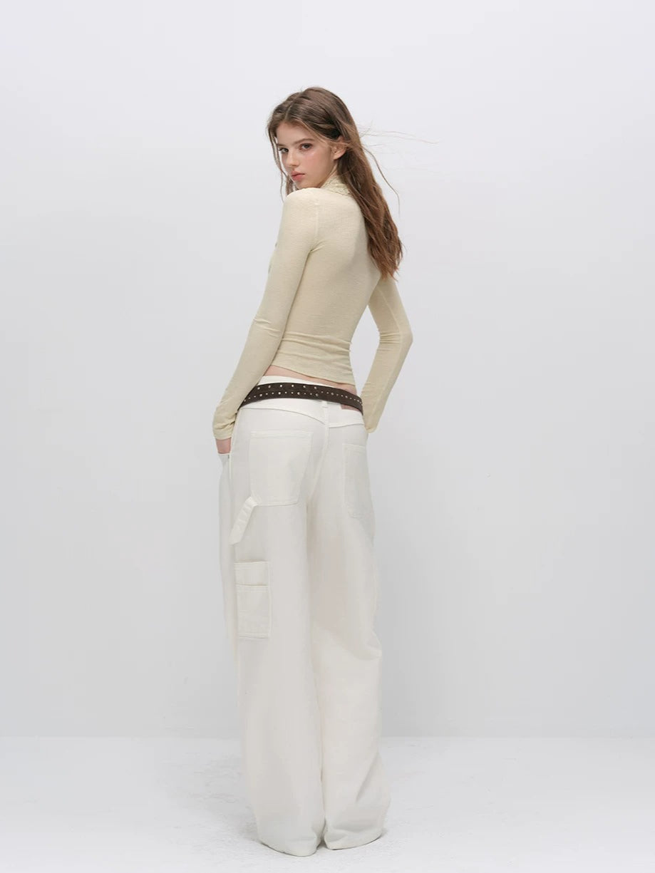 Lace Panel Square Neck Top