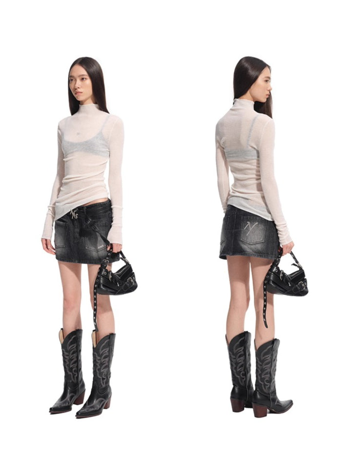 Megan Wool Turtleneck Blouse