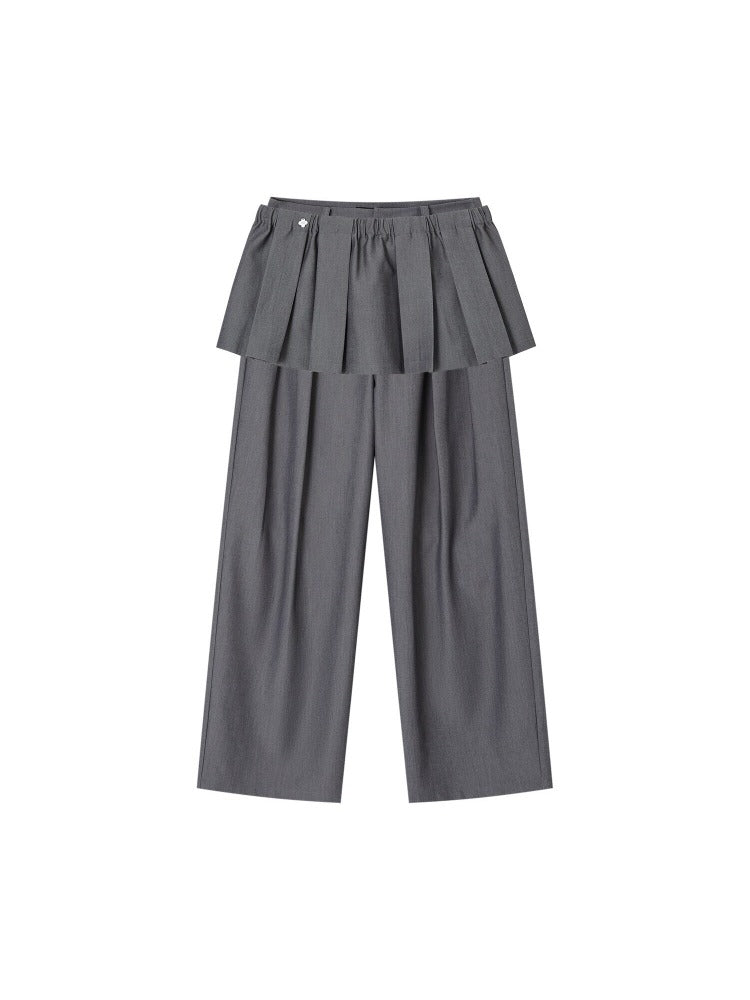 Detachable Pleated Layered Pants Set