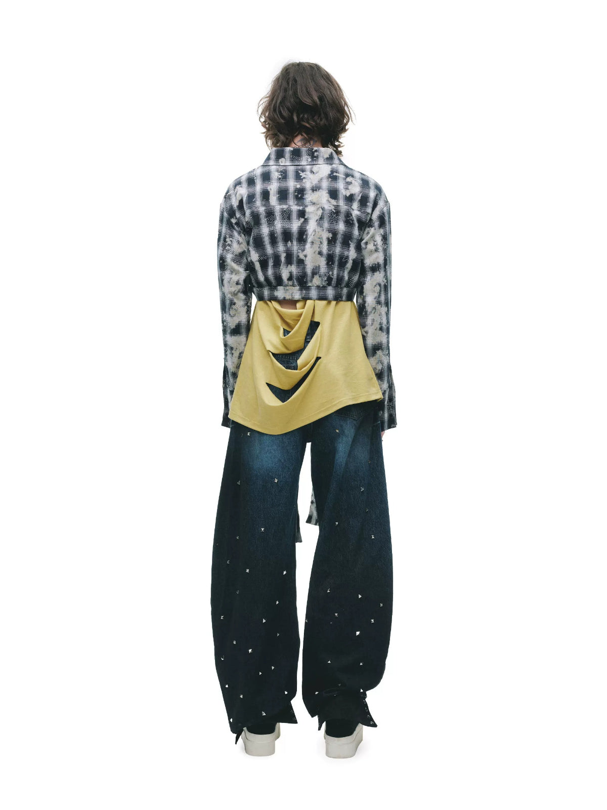 Gradient Whisker Wide Leg Jeans