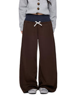 Polka Dot Contrast Waist Sweatpants