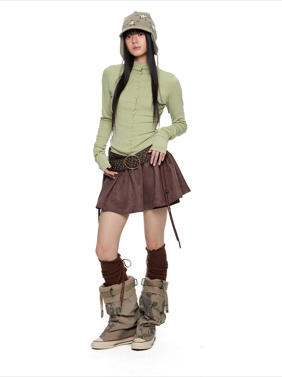 Slim Pleated Long Sleeve Top