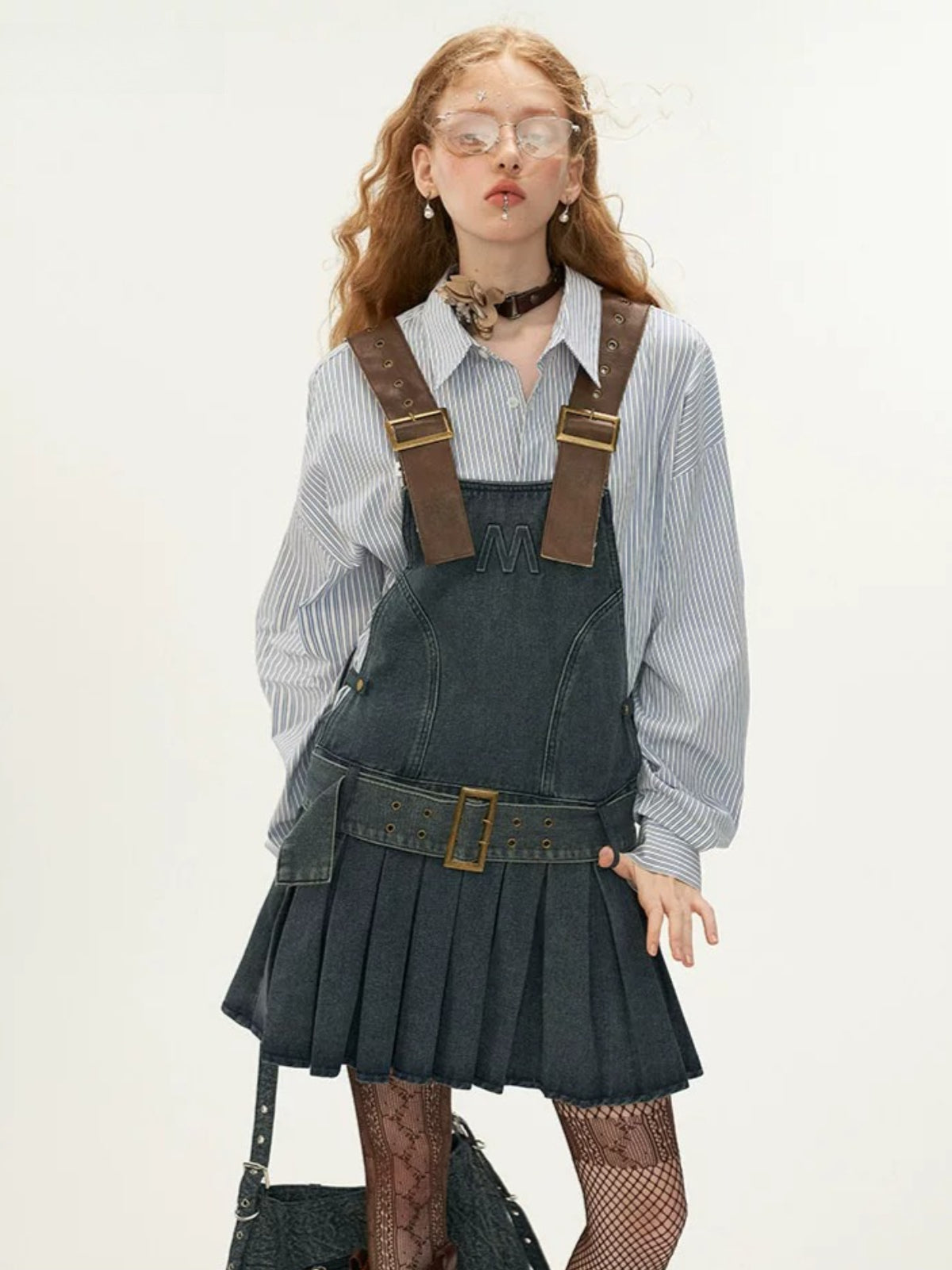 Vintage Denim Pinafore Mini Dress