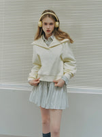 Vintage Lace Collar Embroidered Sweatshirt