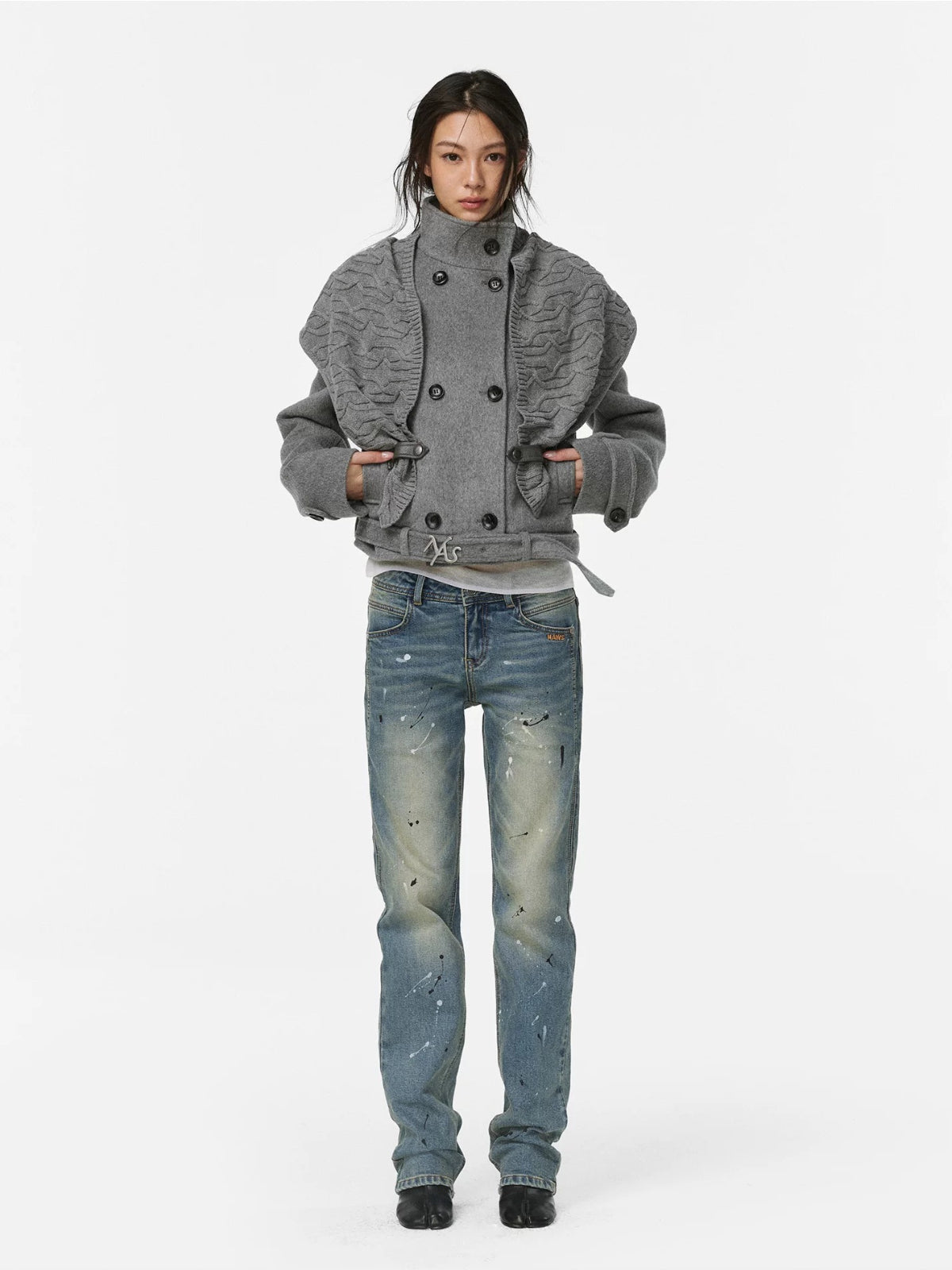 Windsor Wool Cape Knit Jacket