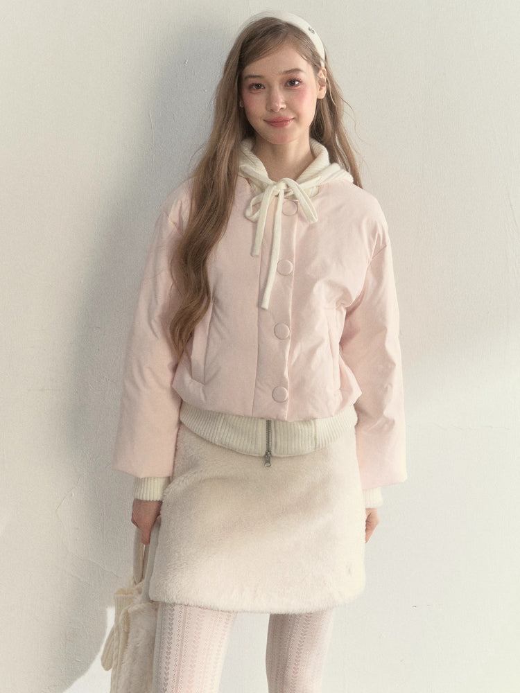 Reindeer Footprints Hooded Down Jacket