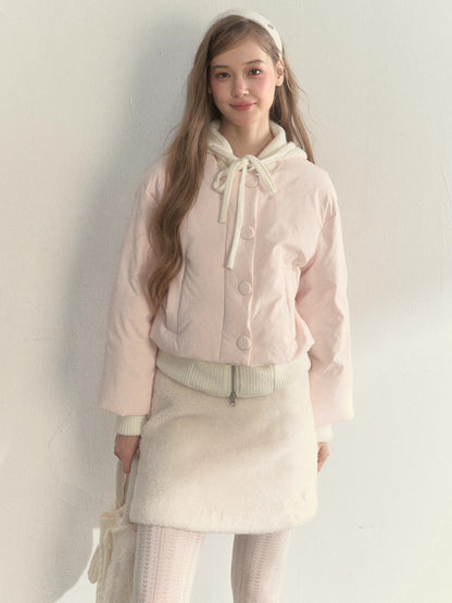 Reindeer Footprints Hooded Down Jacket