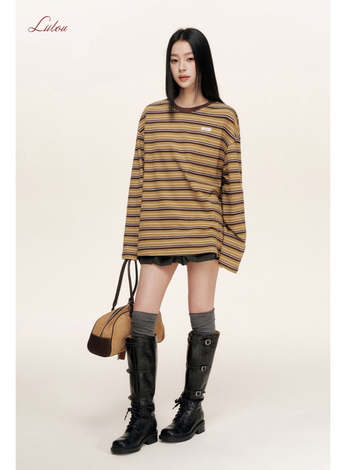 Retro Striped Relaxed Cotton T-Shirt