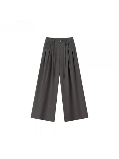 Pleated Straight-Leg Pants