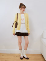 Cable Knit Wool Blend Cardigan