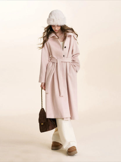 Pink Wool Blend Coat