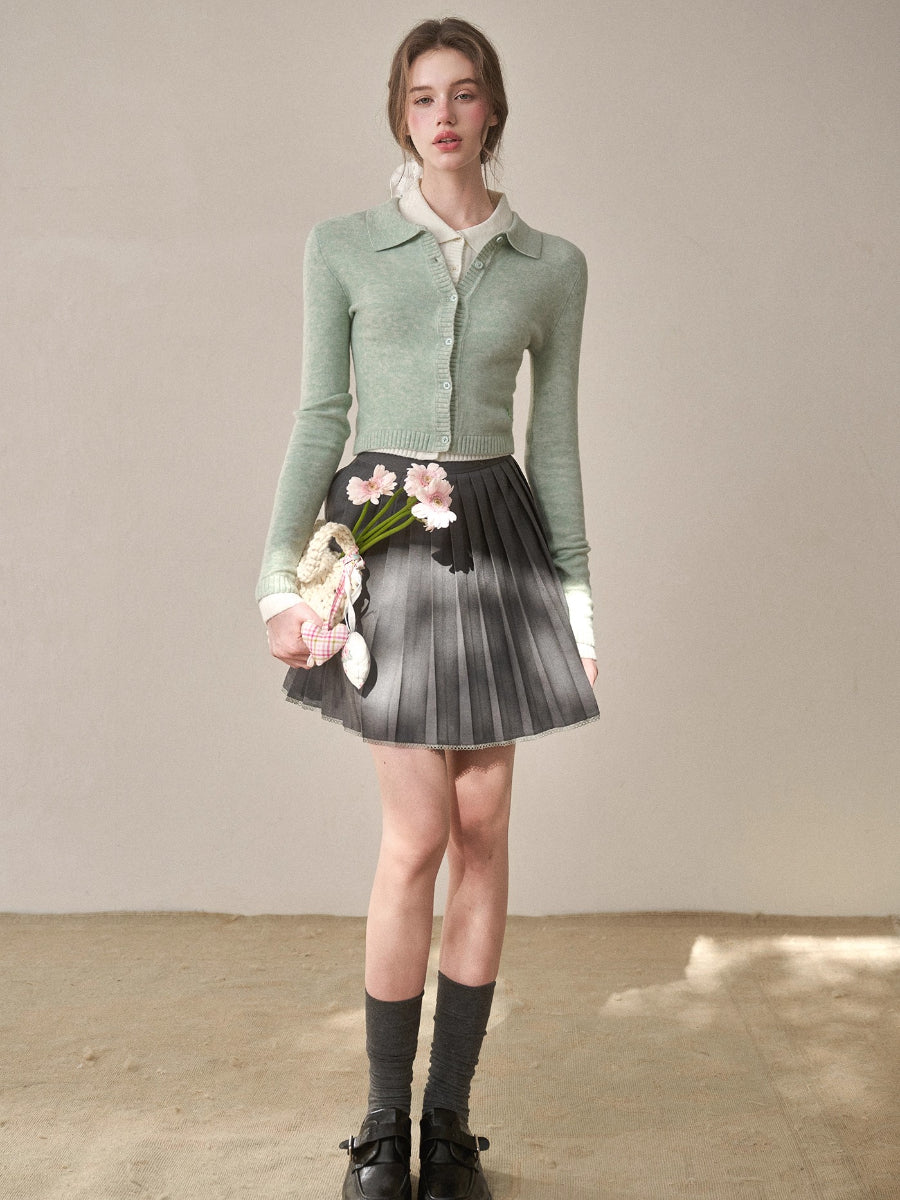 Silky Wool Cropped Cardigan