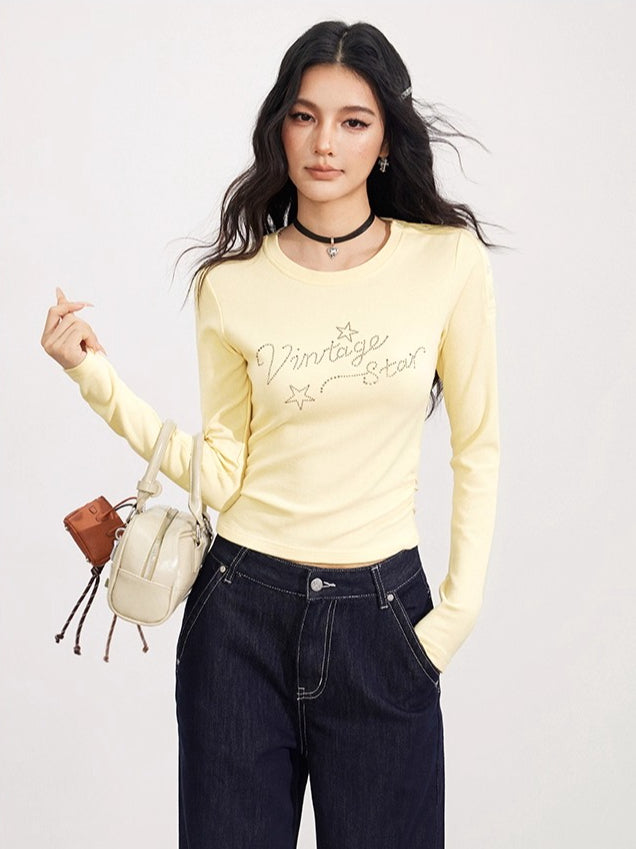 Blue &amp; White Rhinestone Star Slim-Fit T-shirt
