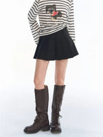 Asymmetric Waist Pleated A-Line Skirt