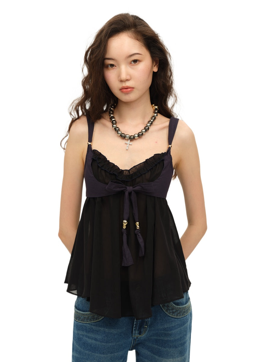 Layered Contrast A-Line Blouse