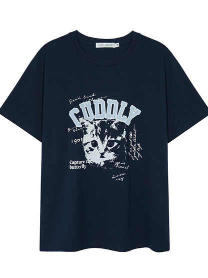 Cat Print T-Shirt