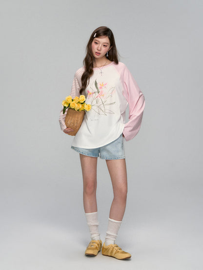 Pink Raglan Graphic T-shirt