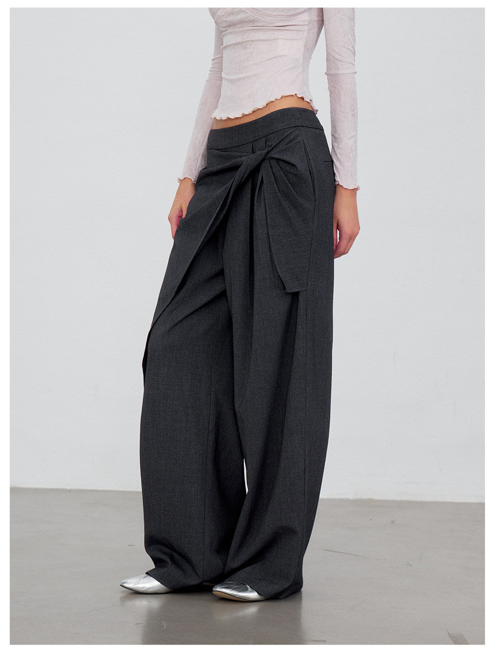 Twisted Wide Leg Trousers