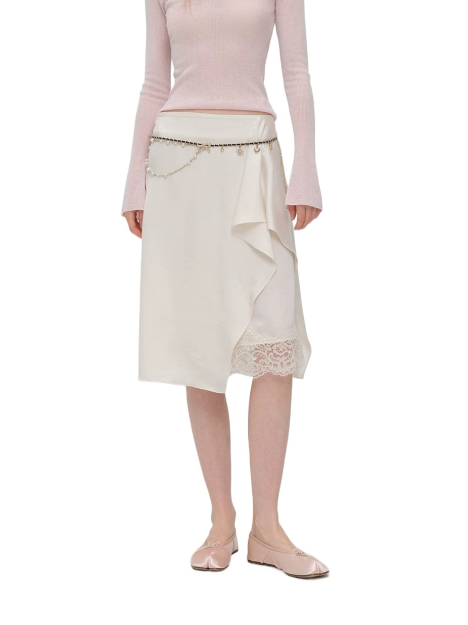 Asymmetric Satin Skirt