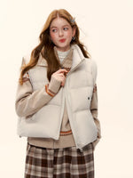 90% Down Puffer Stand-Collar Drawstring Vest