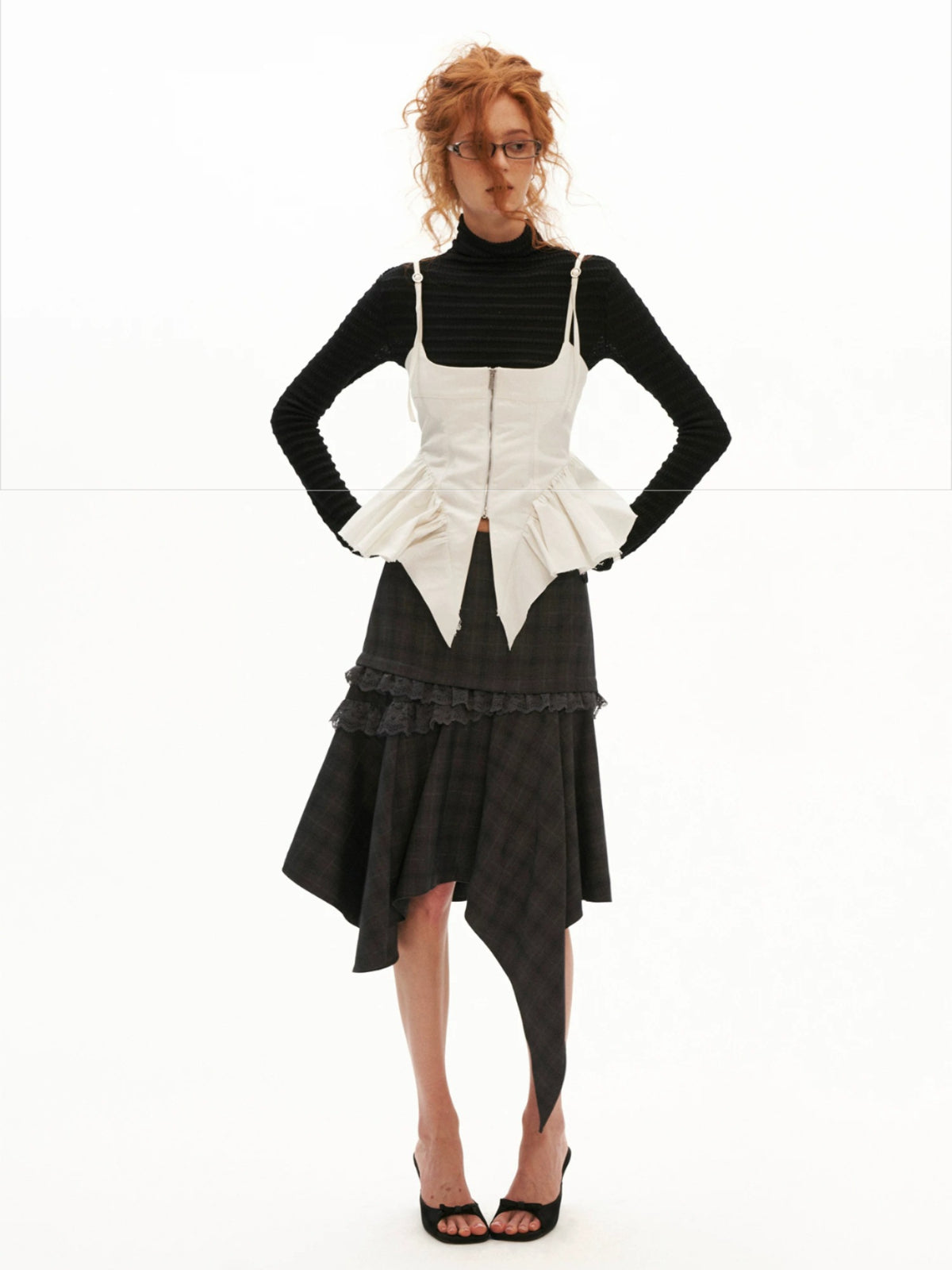 Structured Twill Corset Camisole Top