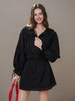 “Reading Time” Cotton Trench & Skirt Set