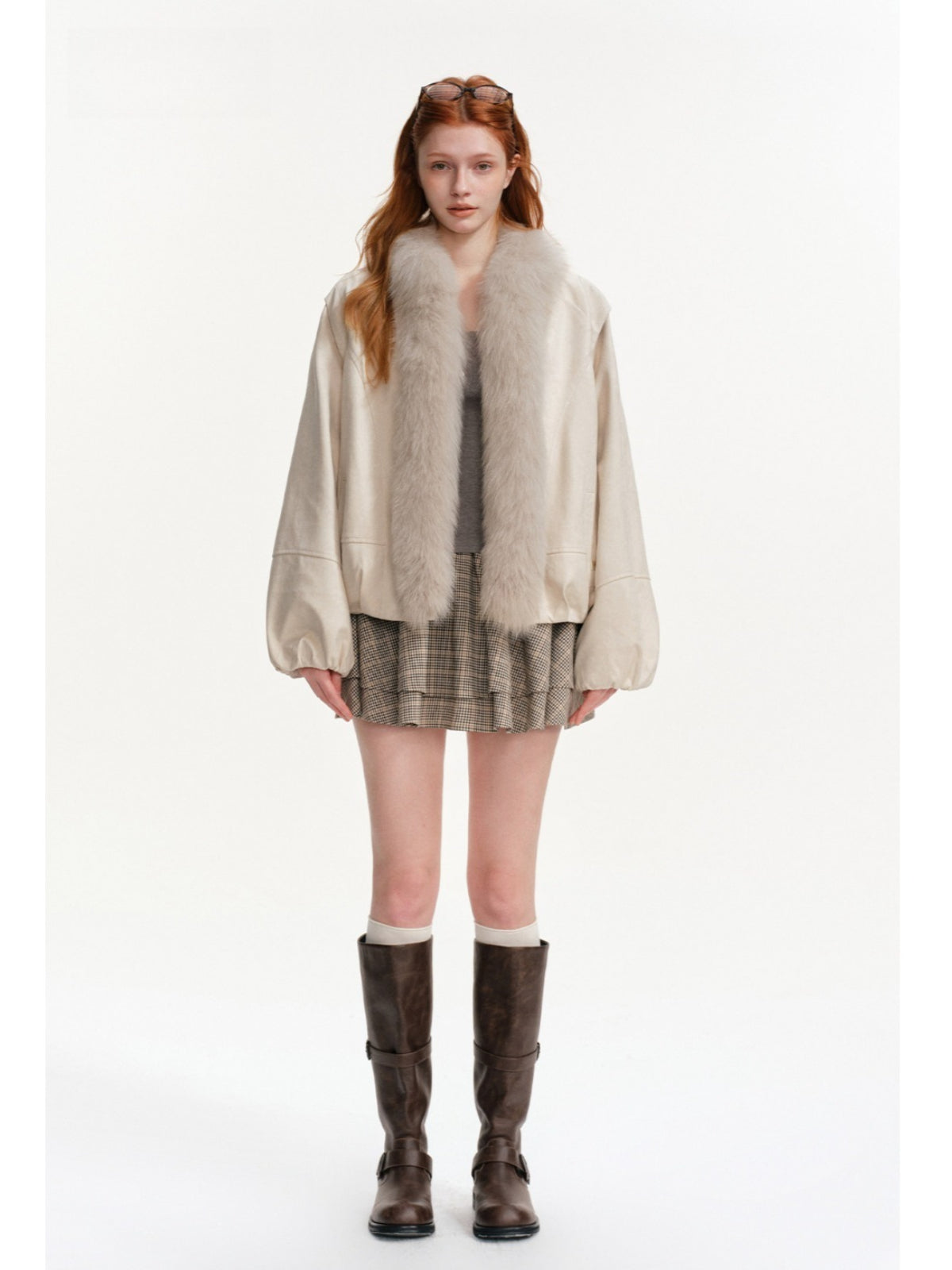 Fox Fur Loose Cropped Thick Coat