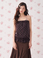 Floral Halter Backless Top