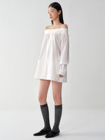 One-Shoulder Mid-Length Shirt Dress