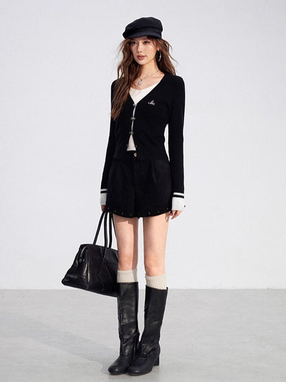 Studded Faux Suede Shorts