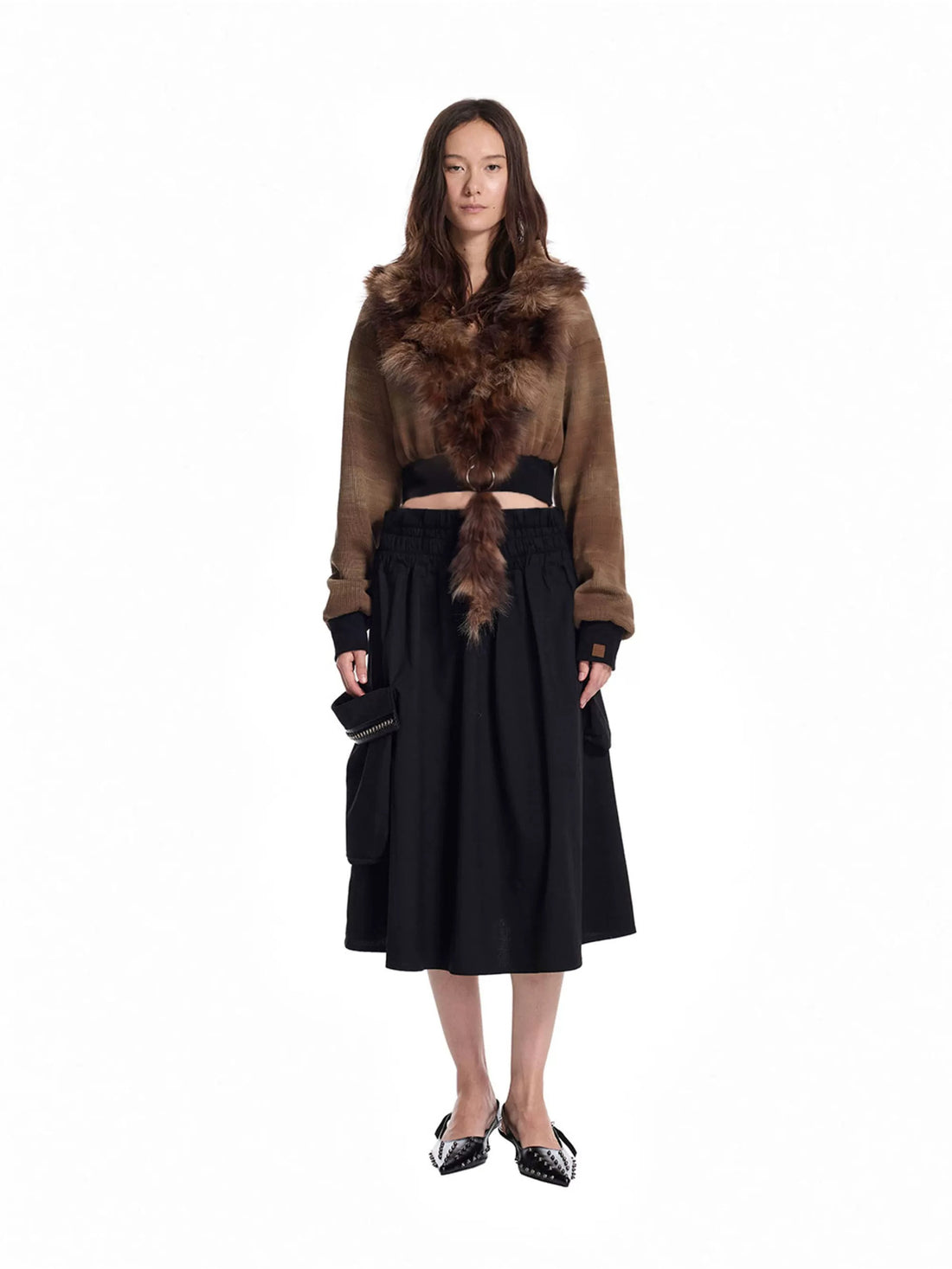 Patchwork Ring Trim Knit Jacket