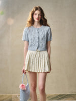 Mohair and Satin Cardigan & Skirt Set