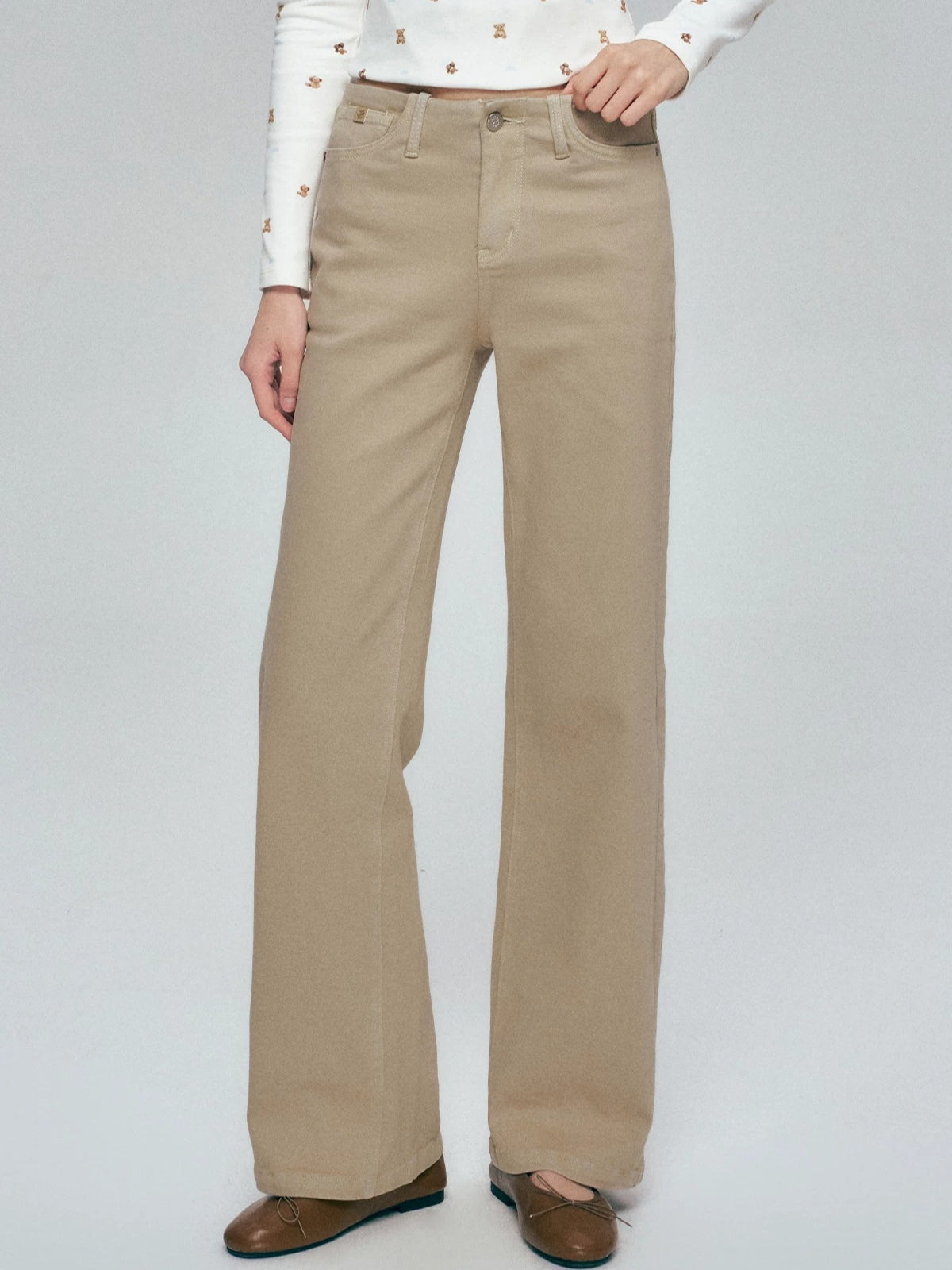 Straight Leg Denim Pants